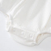 Plain Color Ribbed Long Sleeve Baby Rompers